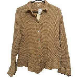 DONNI. Tan Button Down Shirt